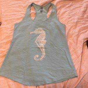 Sanibel Island Seahorse Blue Racerback tank